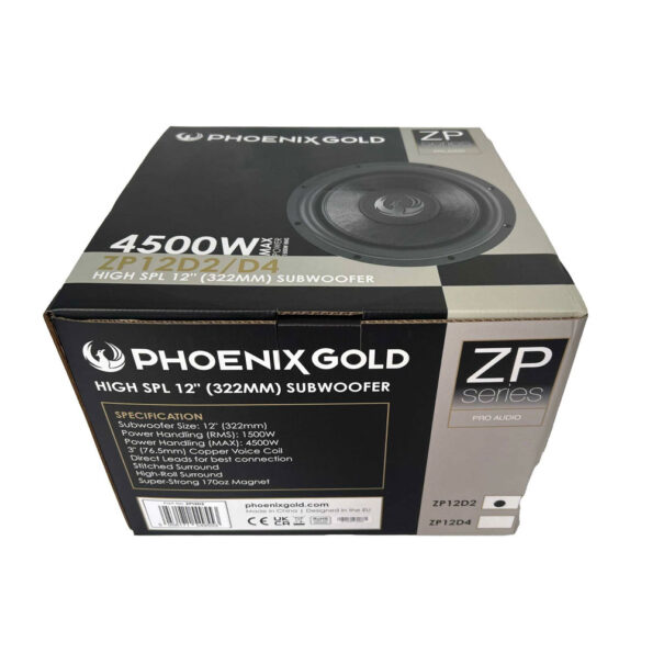 Phoenix Gold ZP12D4 - 12 Inch Dual 4ohm Street Bass Subwoofer 3" VC 1500 watts RMS