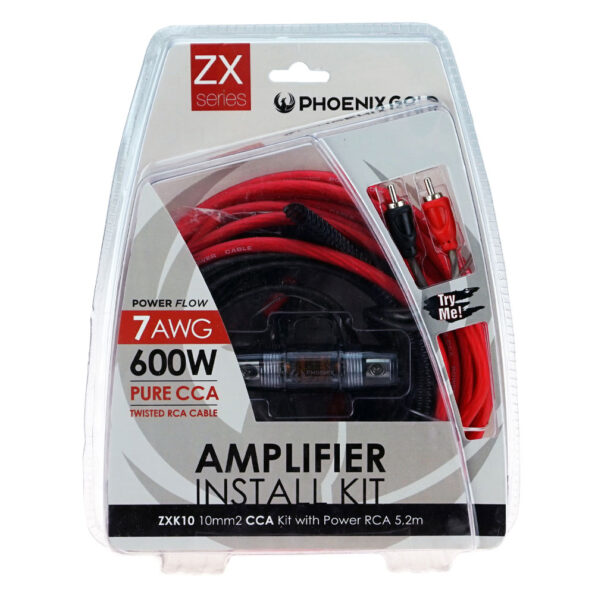 Phoenix Gold 7awg ZXK10 ZX Series Pure CCA amplifier wiring kit with waterproof AFS fuse holder