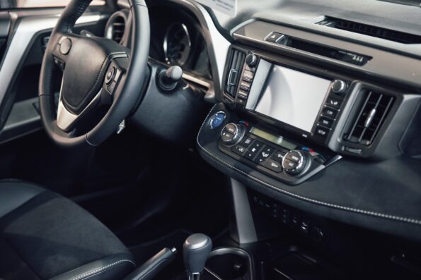 Car amplifier connected to subwoofer for powerful bass performance