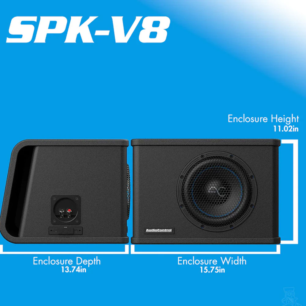 SPK-V8-5 Audiocontrol SPK-V8 Spike Series 8" Vented Subwoofer Enclosure 350W RMS
